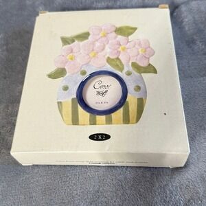 Carr Frames Primrose Pot Hand Painted Ceramic 2x2 Frame Vintage 1998 31582211